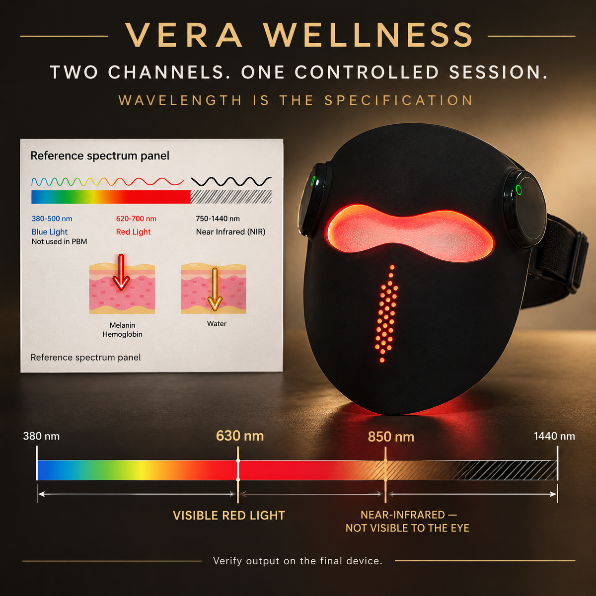 Vera G7 Pro – 5 Wavelength LED Light Therapy Face Mask, 240+ LEDs, Red & Near-Infrared Light for Anti-Aging, Collagen & Skin Rejuvenation