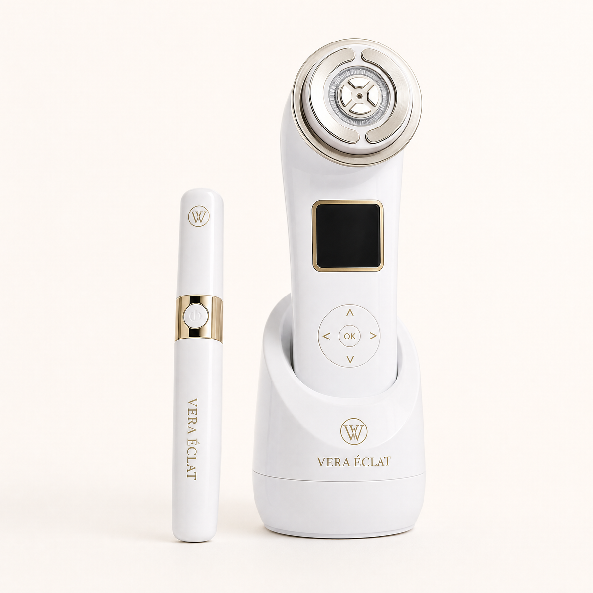 VERA ÉCLAT™  Medical-Grade 3-in-1 RF, Microcurrent & Tri-Wavelength LED Facial System  Clinical-grade technology. One refined device. Visible, consistent results at home — no appointments, no downtime, no guesswork.