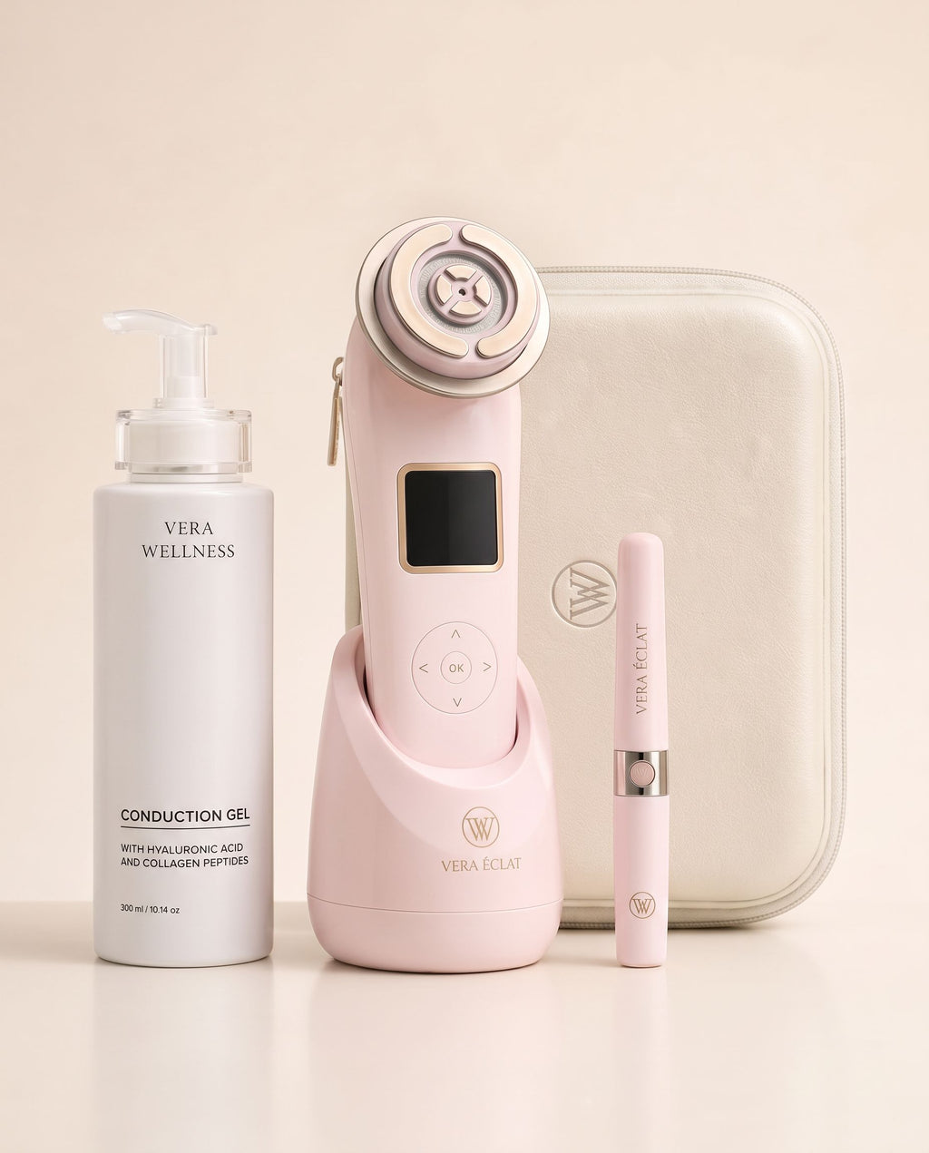 VERA ÉCLAT™  Medical-Grade 3-in-1 RF, Microcurrent & Tri-Wavelength LED Facial System  Clinical-grade technology. One refined device. Visible, consistent results at home — no appointments, no downtime, no guesswork.