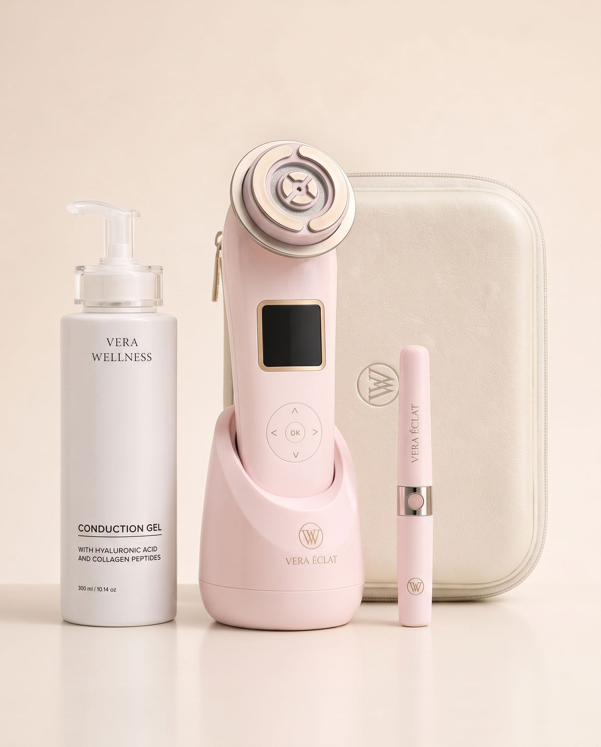 VERA ÉCLAT™  Medical-Grade 3-in-1 RF, Microcurrent & Tri-Wavelength LED Facial System  Clinical-grade technology. One refined device. Visible, consistent results at home — no appointments, no downtime, no guesswork.